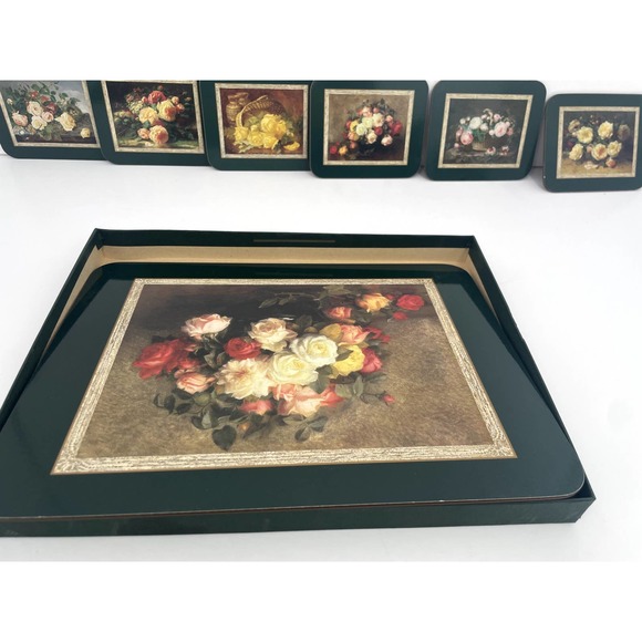Vintage Jason Cork Backed 6 Placemats and 6 coasters in original box - Picture 8 of 9